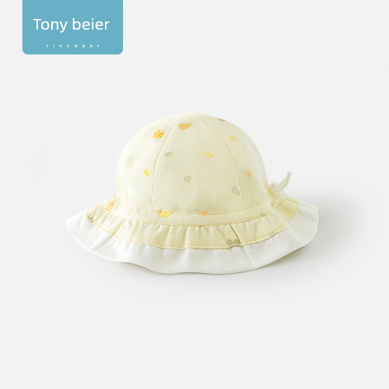Tony Bear Baby Hat Summer Thin Style Pure Cotton Sun Protection Adjustable 0-3-6 Months Spring and Autumn Baby Sun Hat — 5