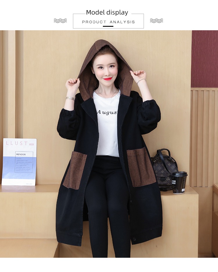 cowboy leisure time Korean version Versatile Medium and long term printing loose coat