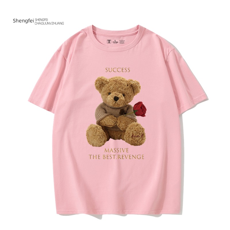 ma'am pure cotton ins black Minority Big size Half sleeve T-shirt