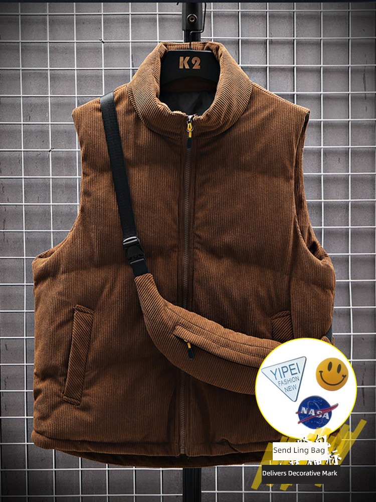 Chaopai corduroy 2022 Autumn and winter handsome vest