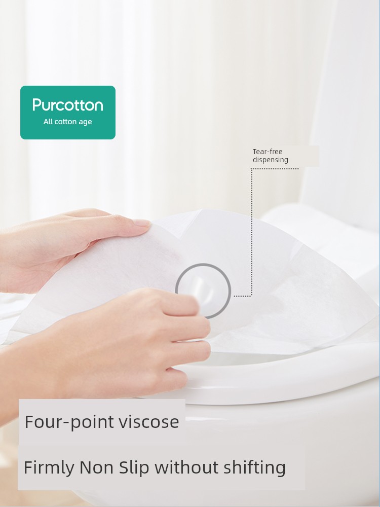 Purcotton Disposable Toilet Mat Full Coverage Tourism Maternal Postpartum Paper Toilet Seat Cover Toilet Seat Paper 10 Pieces — 3