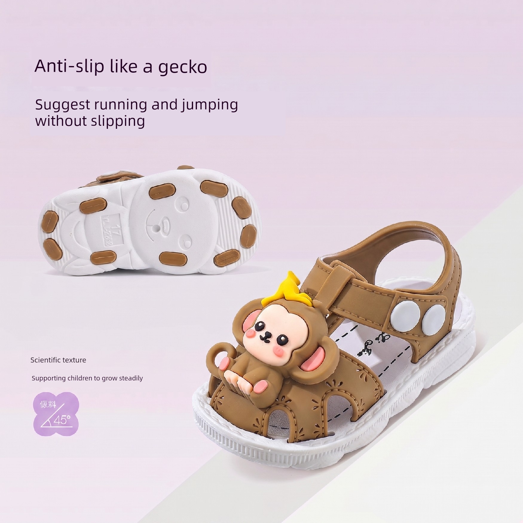 British Children's Sandals for Boys, Non-Slip and Odor-Resistant, for Girls Aged 0-1-3, Cartoon Closed-Toe Sandals Suitable for Water Activities — 2