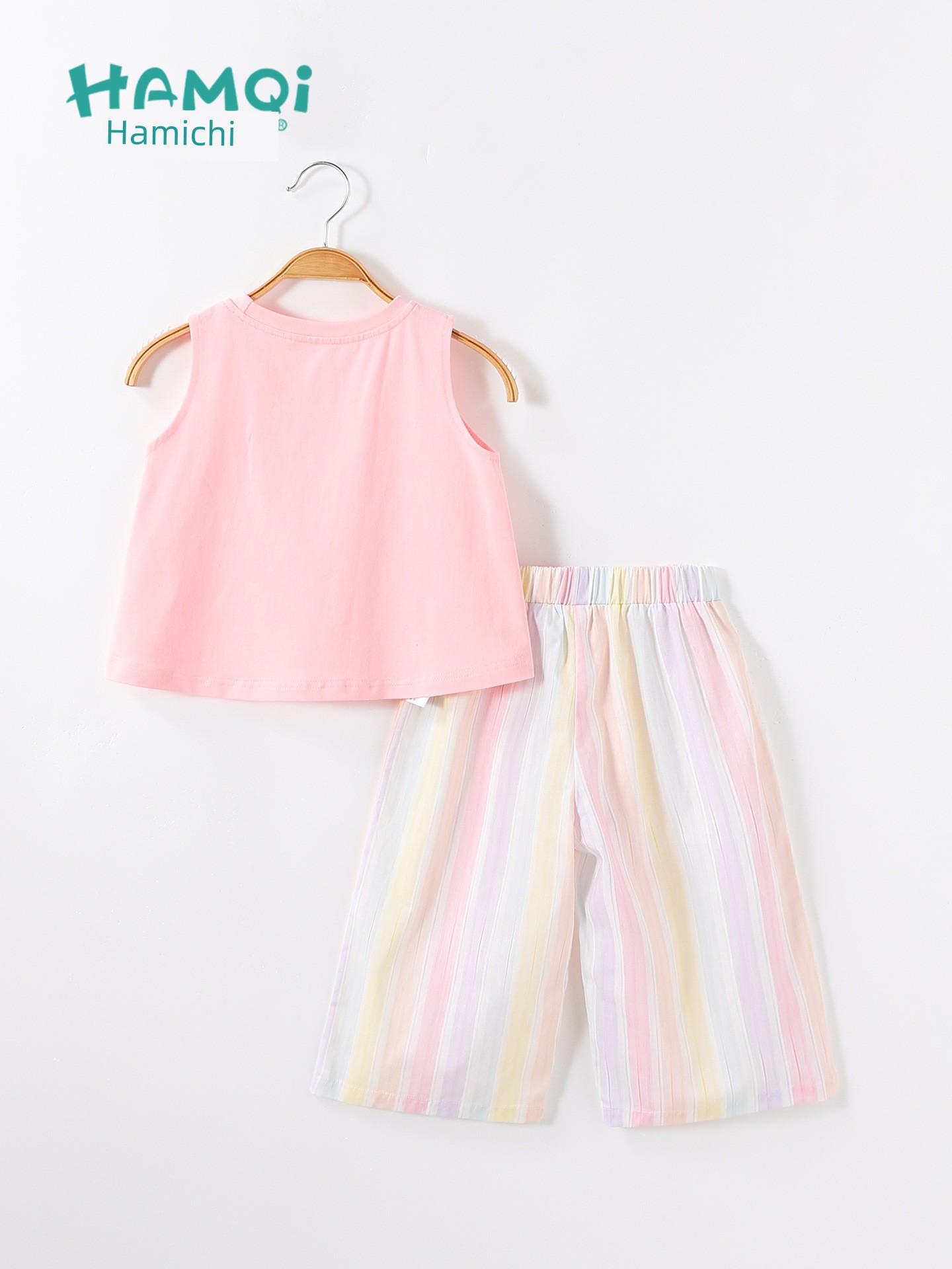 Girls' Summer Outfit 2026 New Cute Baby Vest Top and Pants Small Children Infant Fashion Two-Piece Set — 3