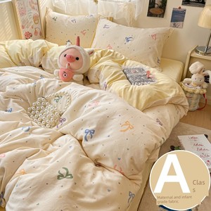 Class A Pure Cotton Four-Piece Cotton Bedding 2025 New Arrival Fresh Floral Quilt Cover Dormitory Students Three-Piece S