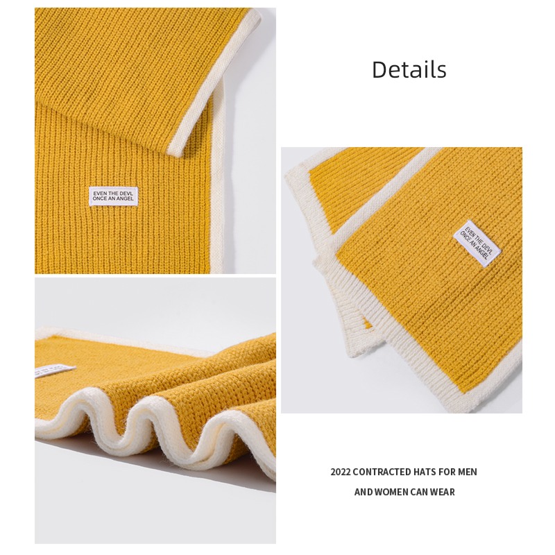 female Autumn and winter Versatile thickening Wool knitting scarf