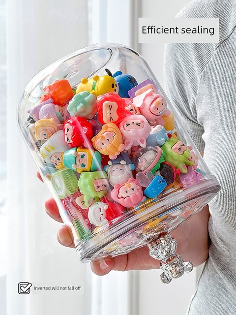Mengli Storage Box Large Capacity Mini Figure Display Rack Sealed Candy Cane Ornament Store Rack Transparent Pang Bottle