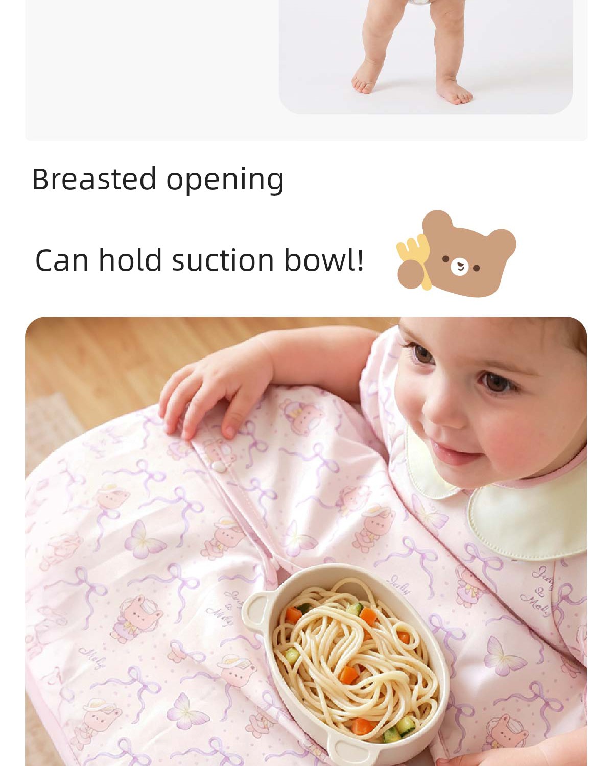 Julymoly All-In-One Dining Chair Cover Baby Feeding Bib Infant Food Bib Waterproof Children's Apron — 10