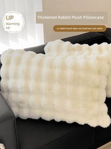 INS Rabbit Plush 48*74 White Household Liner Pillowcase