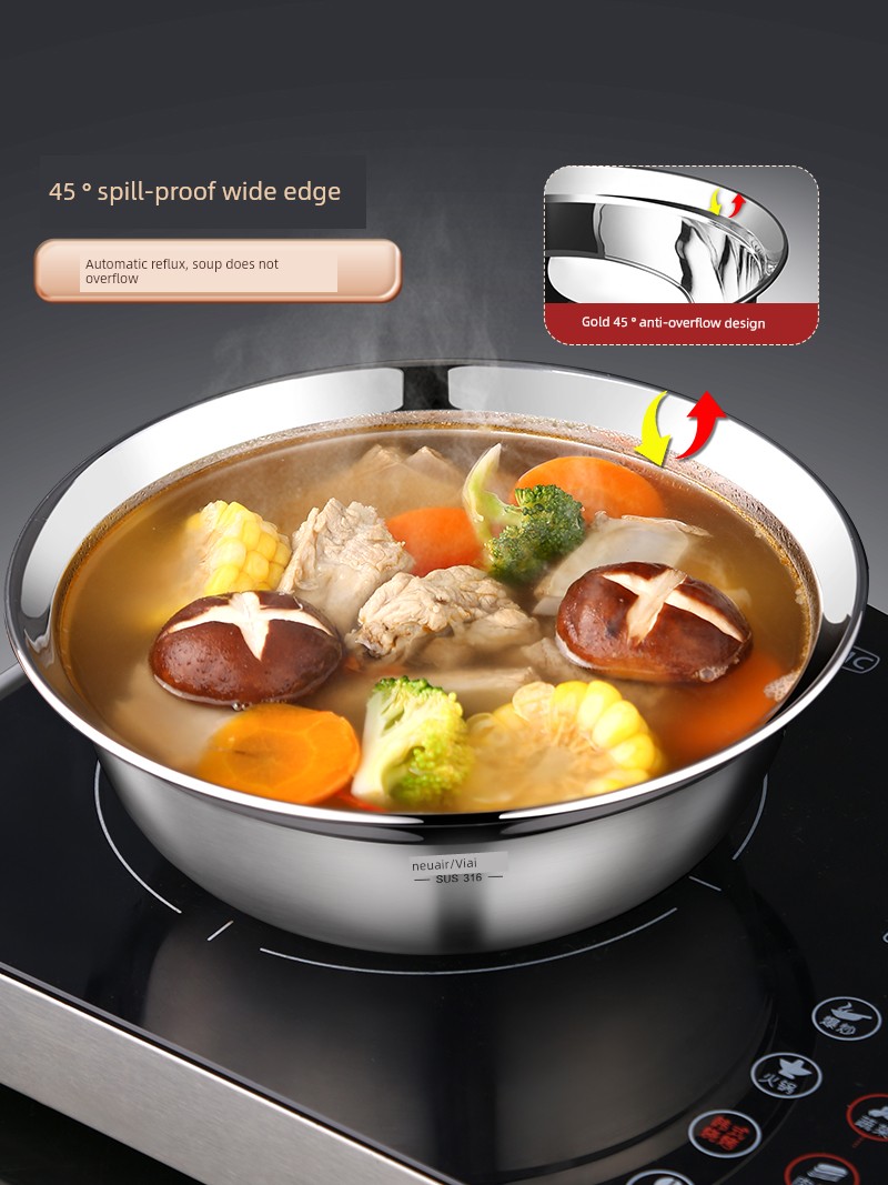 NewAir 316 Food Grade Rice Bowl Baking Stainless Steel Basin