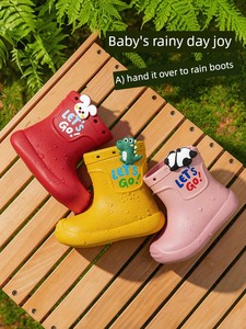 Children's Rain Boots for Boys and Girls 2026 New Summer Style Waterproof and Non-Slip Outdoor Shoes for 2-Year-Old Todd