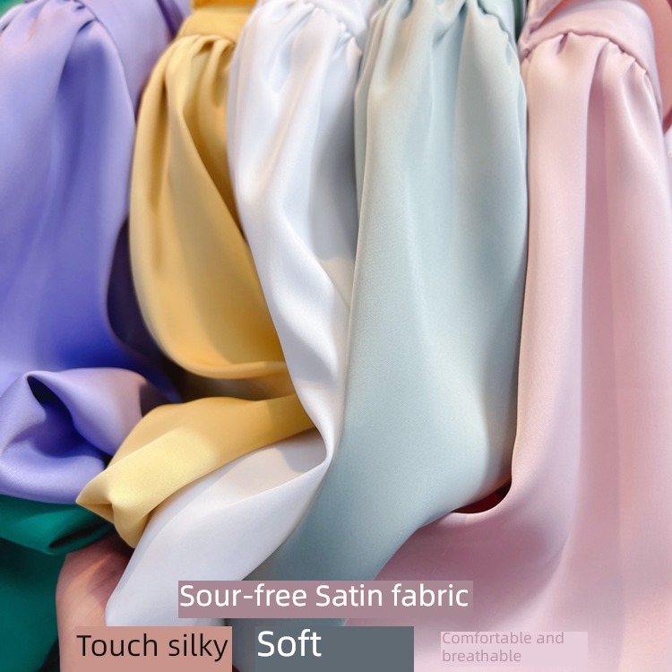 V Collar short sleeve temperament silk Condom shirt acetic acid
