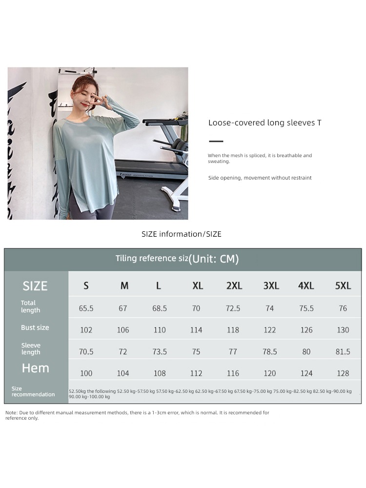 easy female Big size Long sleeve Show thin Fat mm Yoga clothes