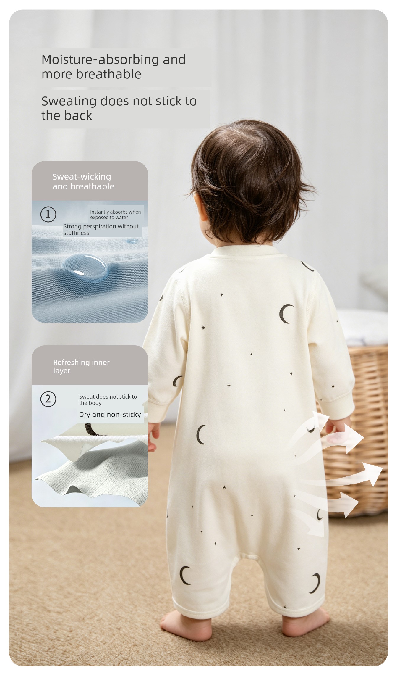 Baby Pajamas, Baby Nightgown, Autumn One-Piece Clothing, Pure Cotton, Thin Long-Sleeved Autumn and Winter Sleeping Bag for Young Children, Boys — 13
