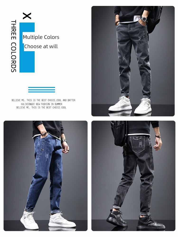 Autumn and winter Plush elastic force work clothes leisure time man trousers