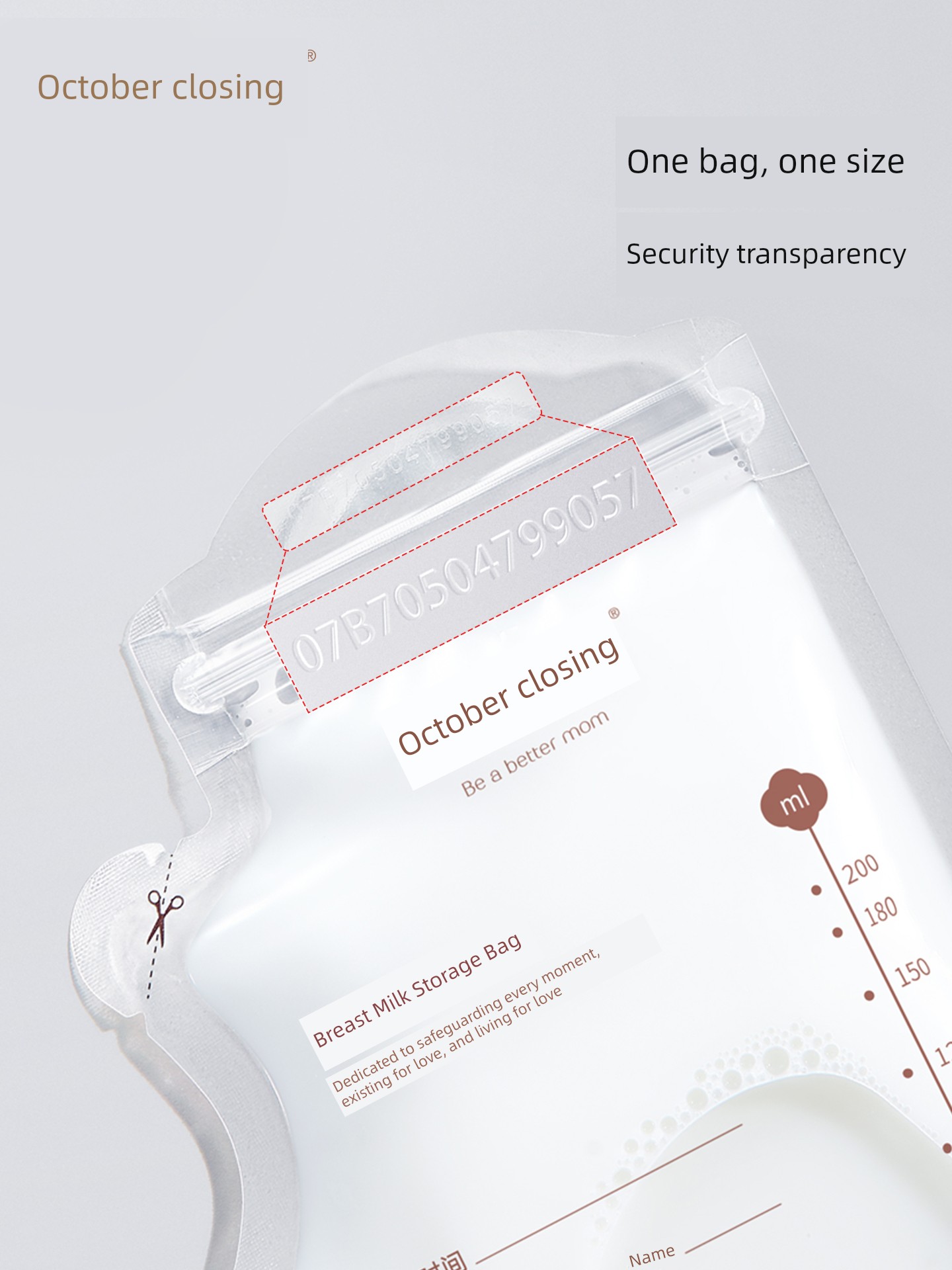 October Crystalline Small Capacity Breast Milk 200ml Breastmilk Storage Bags — 3