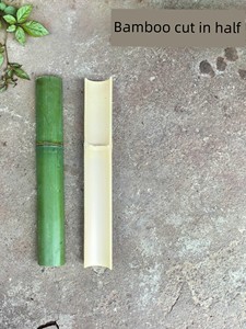 Fresh Bamboo Split in Half for Courtyard Water Channels, Bamboo Tubes for Water Collection, Wall-Mounted Fence Decorativ