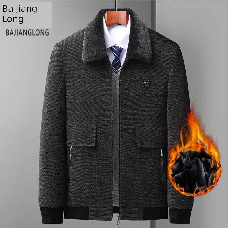 Autumn and winter chenille  man leisure time aged Jacket