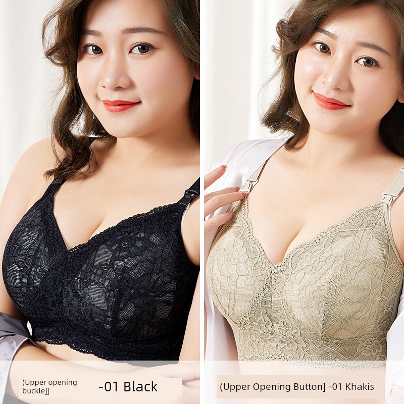 Plus Size Maternity Bra for Pregnancy Breastfeeding Intimates Push up and Anti-Sagging Big Chest Full Cup Postpartum Feeding Bra — 7