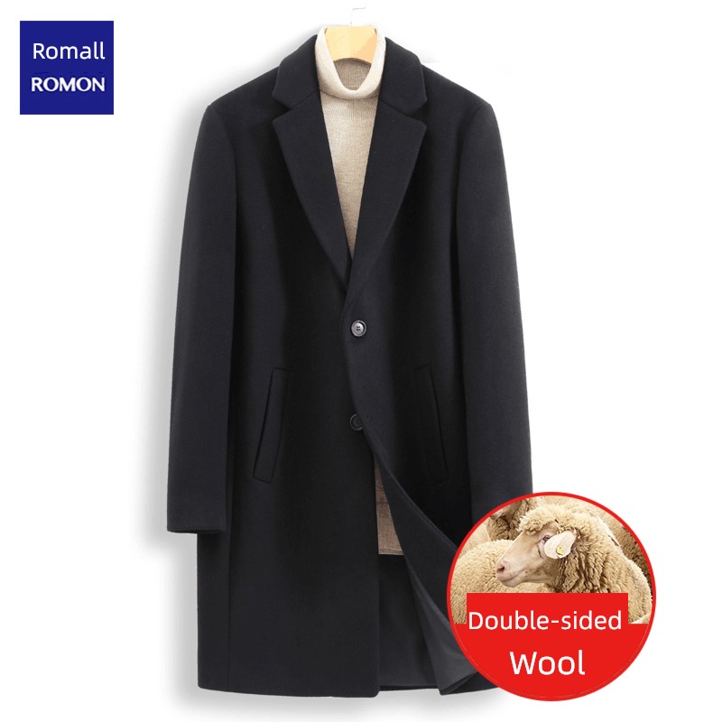 Romon Medium and long term Woollen cloth loose coat Autumn and winter overcoat