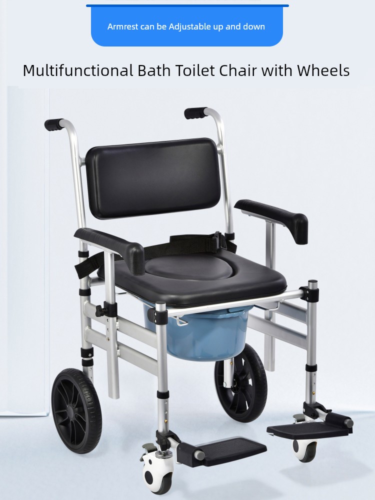 洗澡椅子老人沐浴椅癱瘓老年人坐便椅帶輪洗澡輪椅可折曡淋浴椅