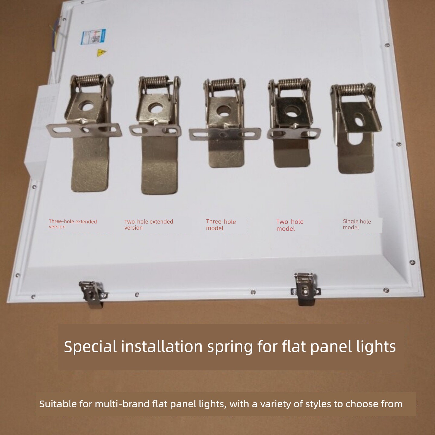Flat Panel Light Clip-On Gypsum Board Embedded Installation Panel Light Concealed Iron Clip Metal Anti-Drop Spring Clip