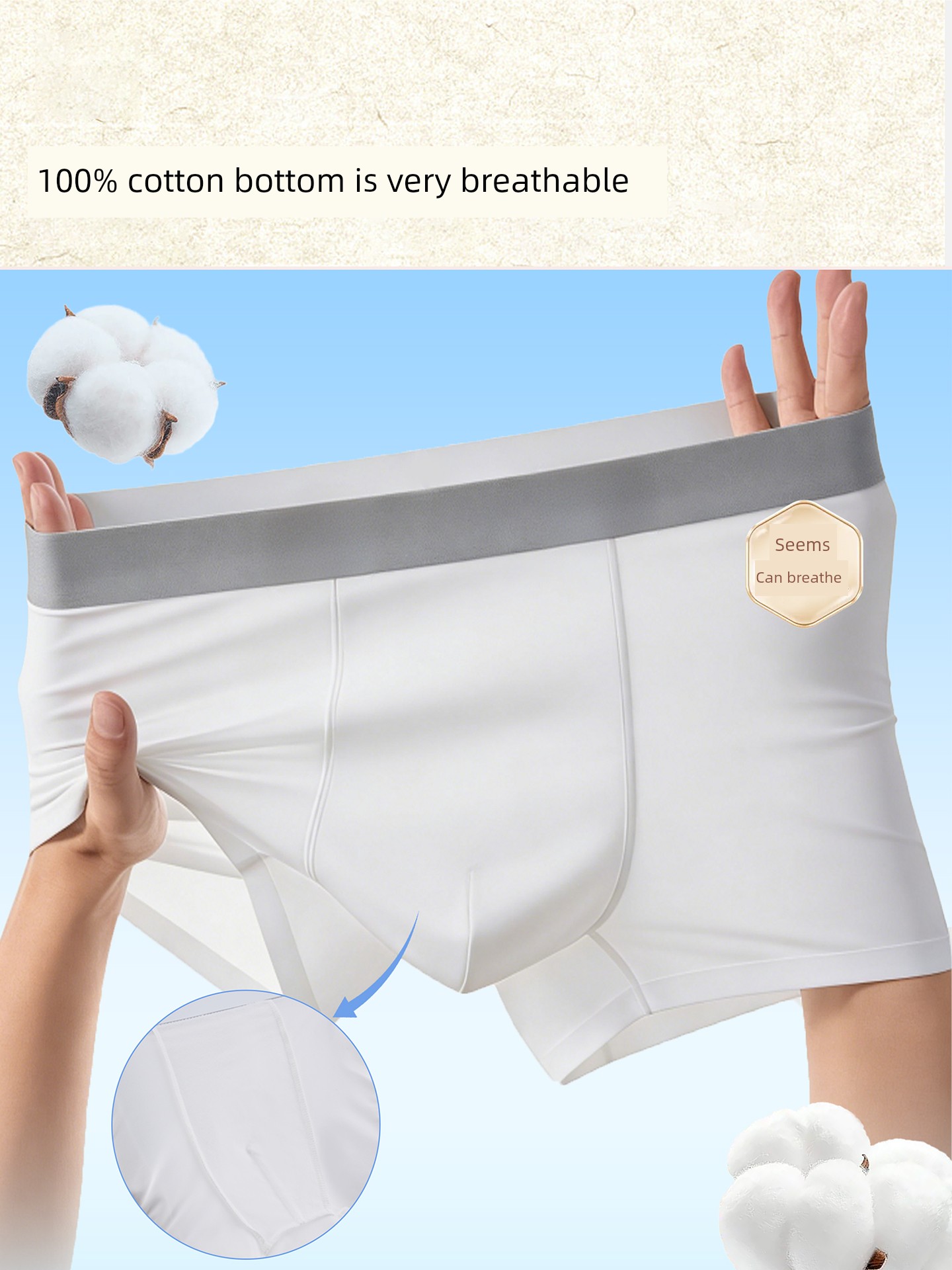 Waytogo Disposable Underwear for Men, Pure Cotton, Sterile, Individually Packaged, Daily Use, No-Wash, Medical-Grade, Seamless Boxer Briefs — 2