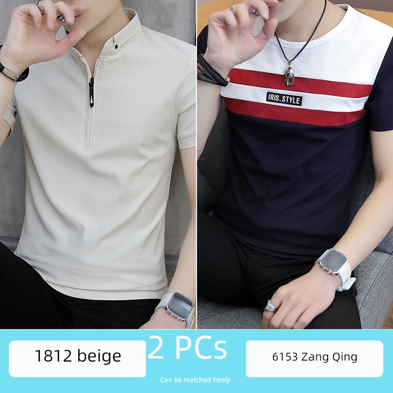 Korean version trend Half sleeve Put on your clothes man Polo shirt