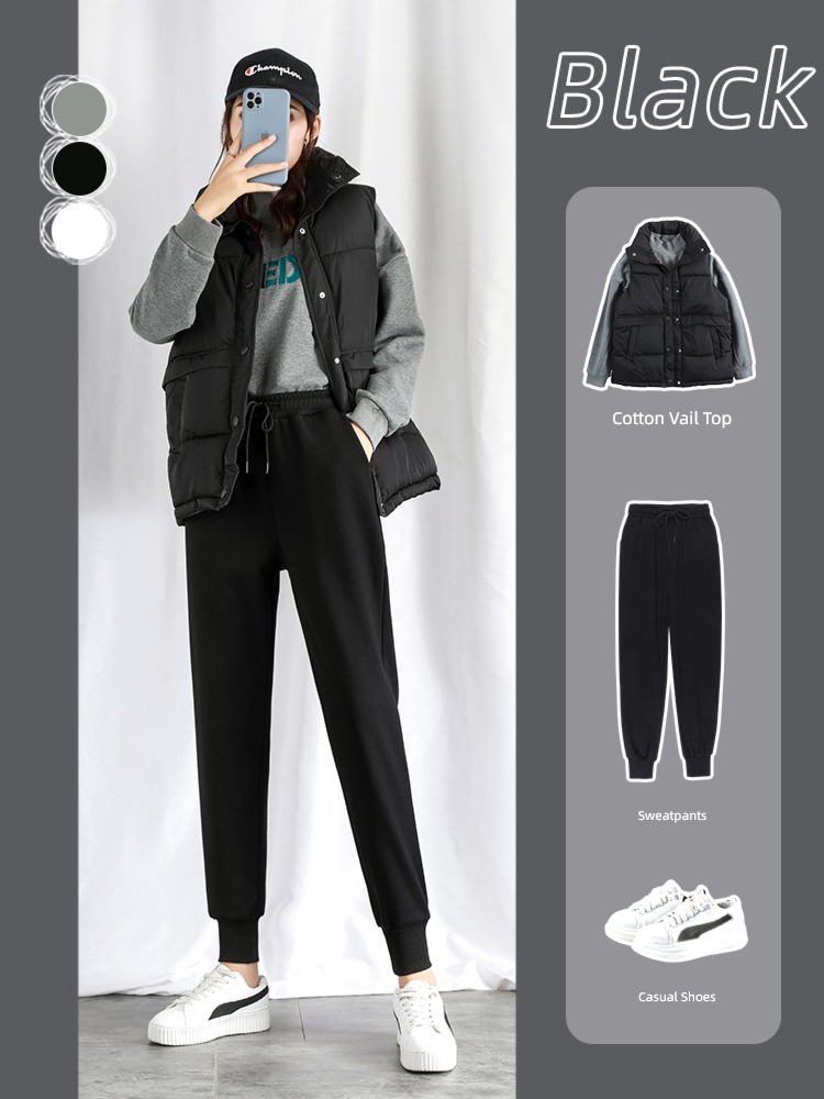 Tie one's feet spring and autumn Fat mm Show thin Big size leisure time Sports pants