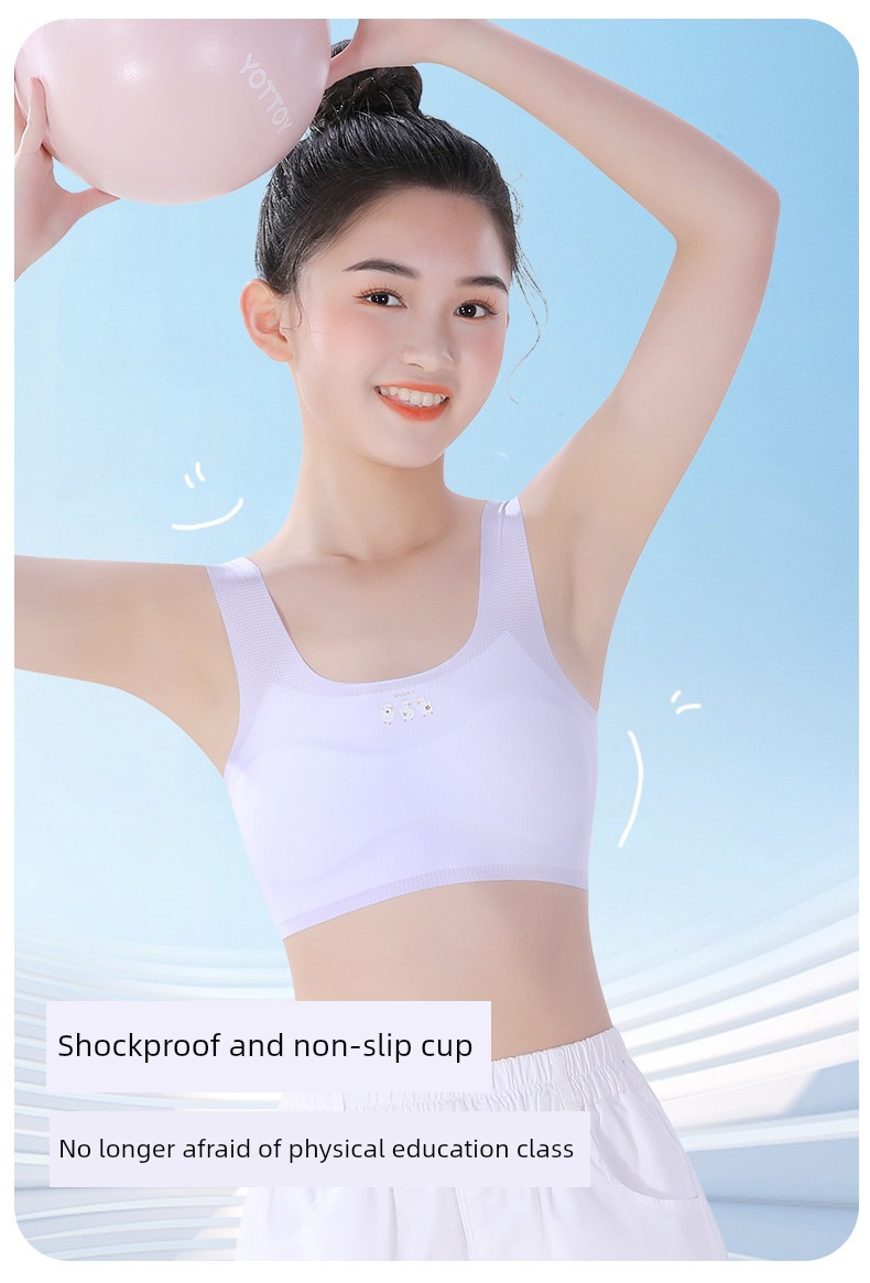 Children's Underwear for Girls in the Developmental Stage, Small Vests for Primary School Students, Stage One, 10-Year-Old Older Kids, 12-Year-Old Girls, — 4