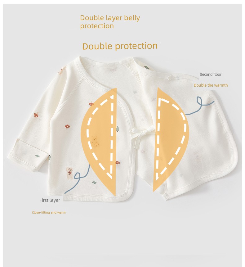Jq Jingqi Half-Back Shirt for Newborns, Spring and Autumn Clothing, Size 52, Maternity Ward Robe, Newborn Baby Top, Class a — 10