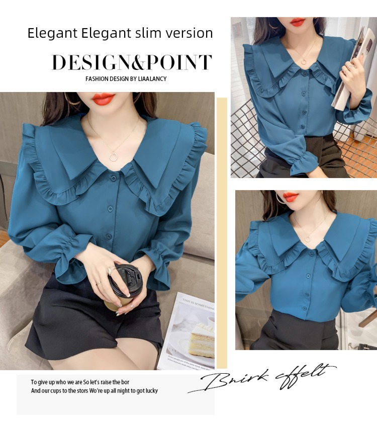 Early autumn jacket gules French summer wear Chiffon shirt