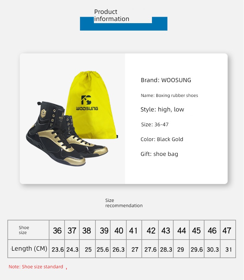 WOOSUNG motion train man Weightlifting Boxing shoes