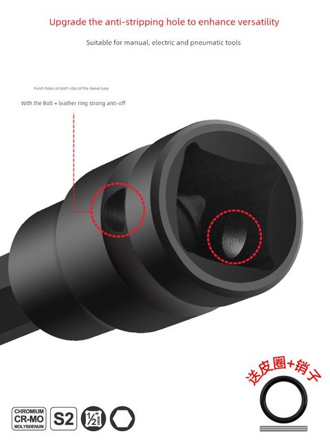 Special rotary tool for inner hexagonal electric wrench sleeve Dafei S2 hexagonal sleeve head wind cannon inner hexagonal piece head