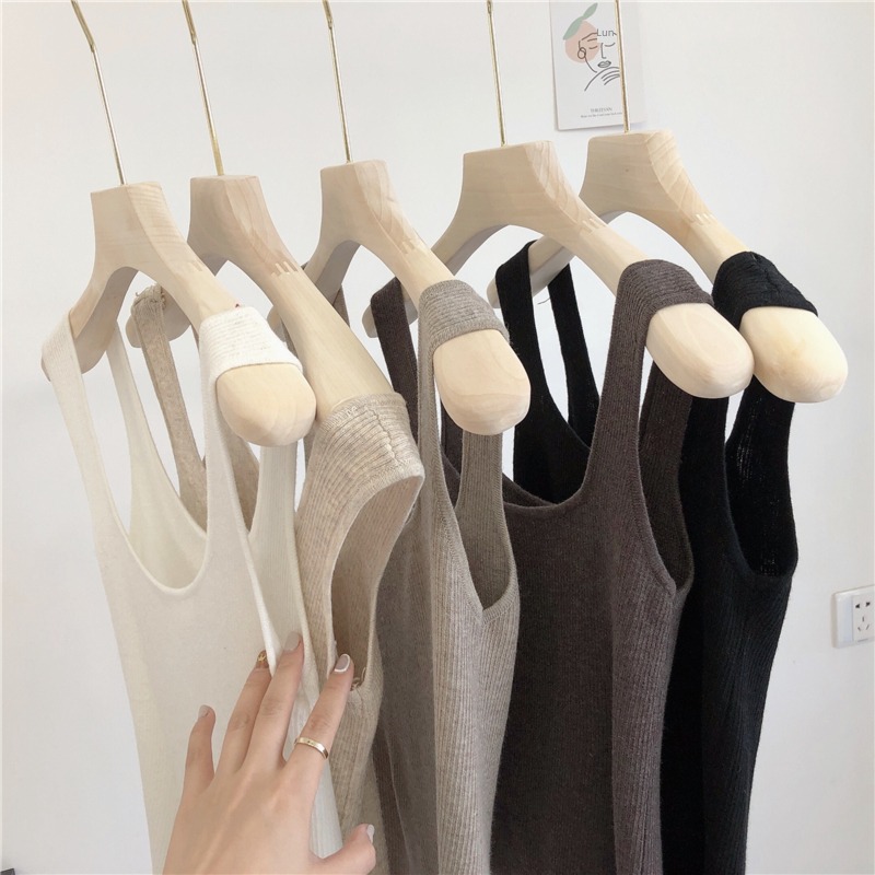 Foreign style Show thin Skin friendly U collar vest Sleeveless Undershirt