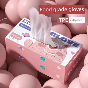 Disposable Gloves Food Grade Kitchen Dedicated TPE Thickened Anti-Leakage Boxed Removable Discount Package Antibacterial