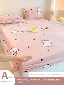 Bedspread Cover Fall and Winter Milk Coral Fleece Winter Fleece-lined 2025 New Arrival Mattress Protective Cover Bedspre