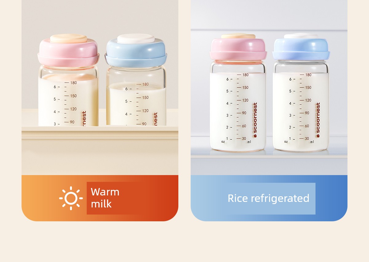 Kechao Glass Milk Storage Bottle for Refrigerator, Can Be Heated, Can Be Connected to a Breast Pump, Breast Milk Storage Container, Sealed and Fresh-Keeping — 4