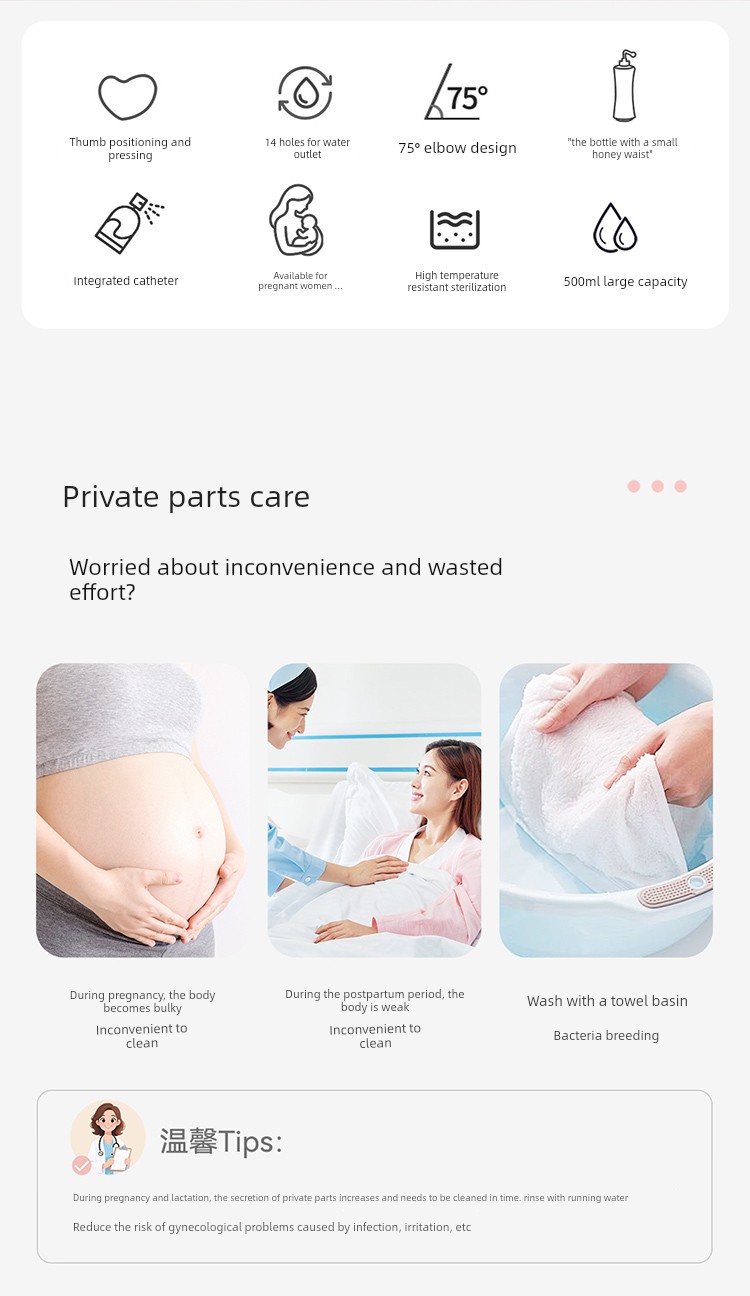 Kaili Anxin Postpartum Irrigator for Women - Postpartum Private Area Cleaner and Perineum Care Bottle — 3