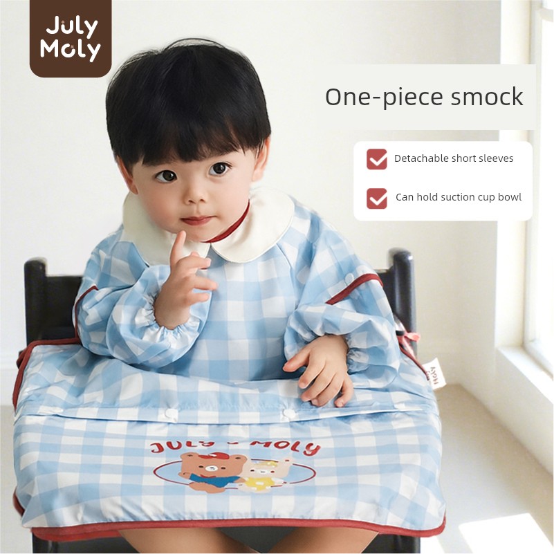Julymoly All-In-One Dining Chair Cover Baby Feeding Bib Infant Food Bib Waterproof Children's Apron — 3