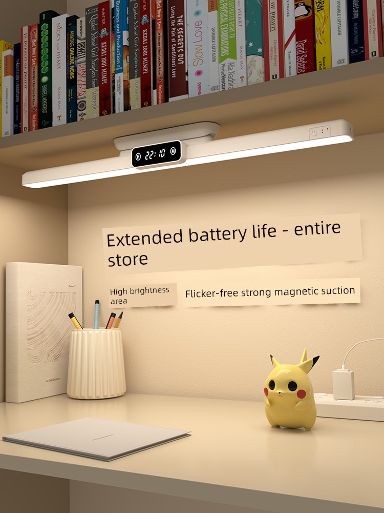 Full-Spectrum Desk Lamp for Students, Dormitory Lamp, Study Desk Magnetic Cool Lamp, Led Eye-Protection Rechargeable Bedside Lamp