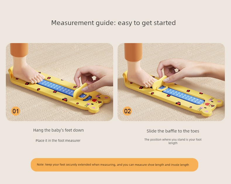 Baby Foot Measurer, Children's Accurate Foot Length Measuring Device, Infant Shoe Size Measuring Ruler, Kids' Home Shoe Measuring Tool — 3