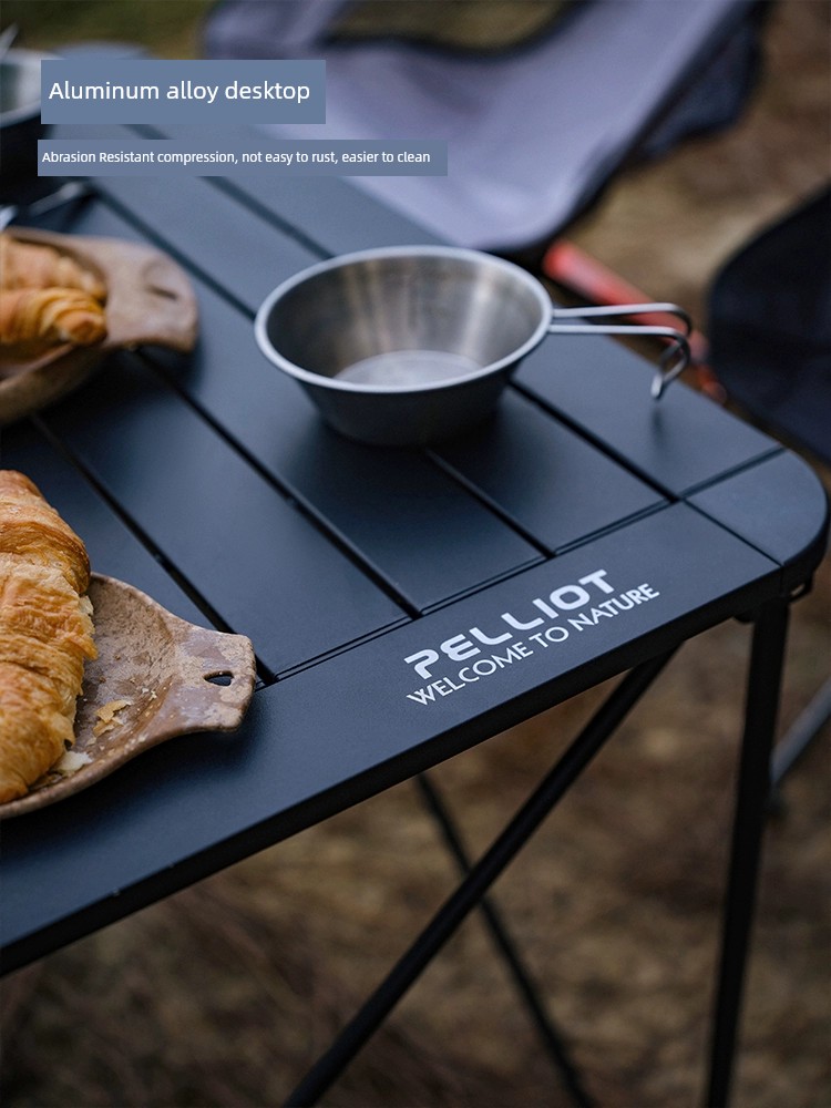 黑化新風格 便攜式戶外鋁合金摺疊桌 露營野餐烤肉桌椅