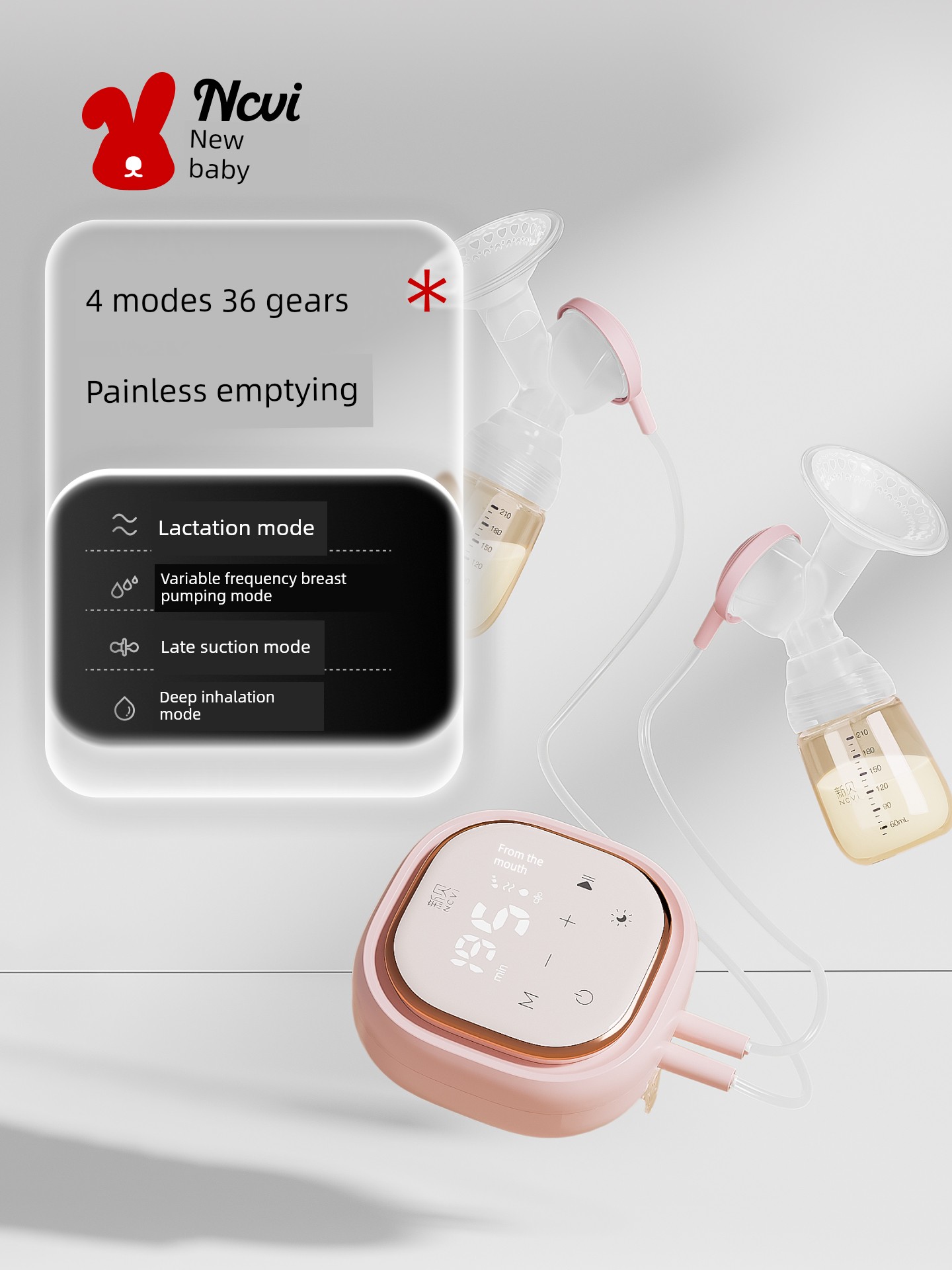 Xinbei Double-Sided Electric Breast Pump, Painless, Portable, Intelligent Frequency Conversion, Silent, Genuine, Fully Automatic, High Suction Power — 2