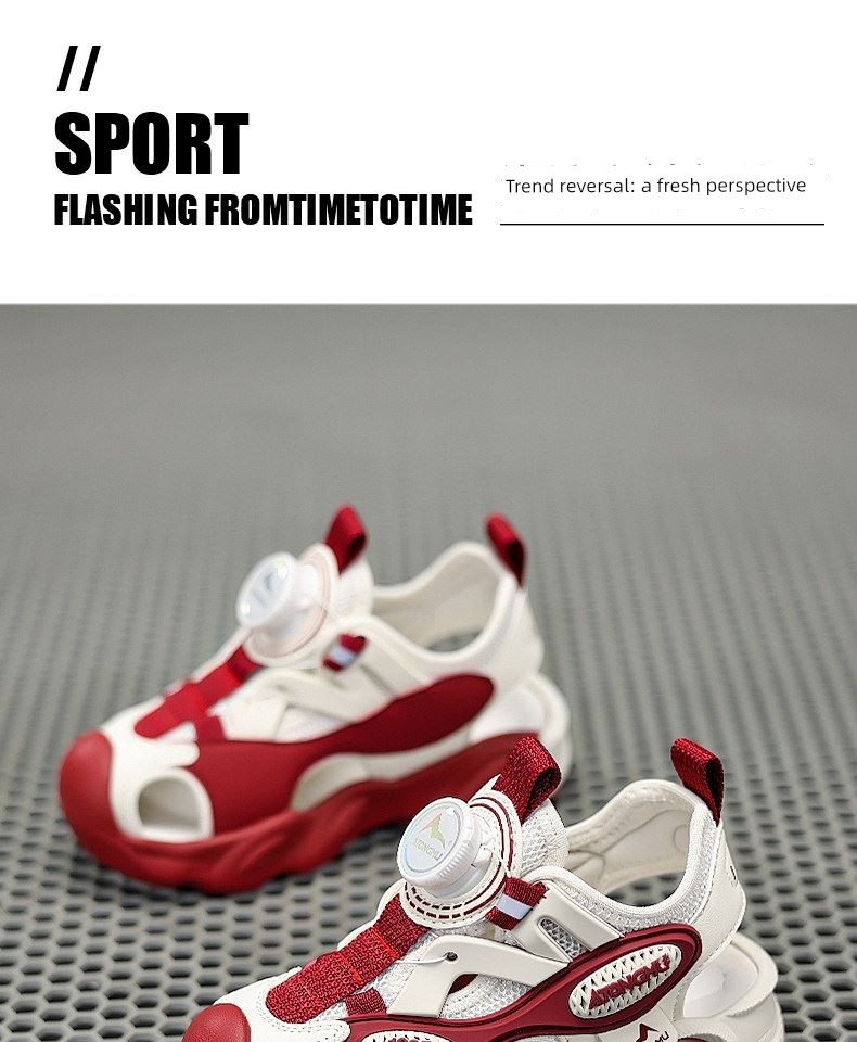 Children's Sandals for Boys 2026 Summer New Style Boys' Soft-Soled Non-Slip Wading Beach Shoes for Older Kidsren with Mesh Surface Sandals — 6