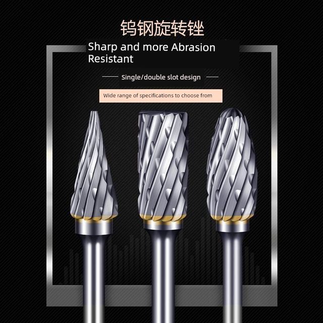 Carbide rotary file metal 3X6 grinding head hand drill grinding diamond drill bit electric file tungsten steel milling cutter
