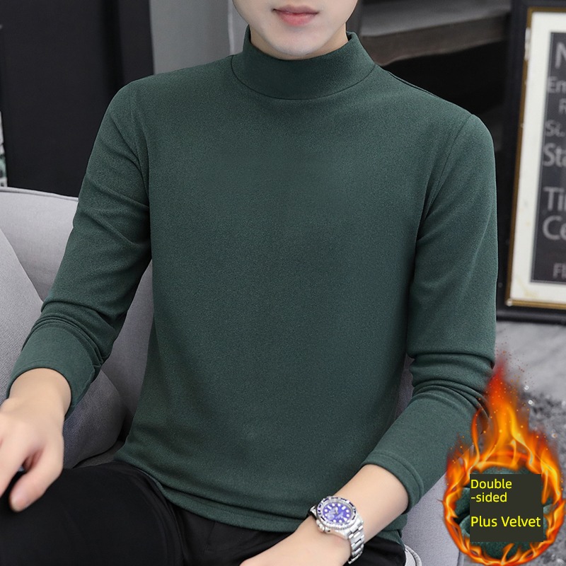 Long sleeve Half high collar teenagers two-sided Derong Undershirt