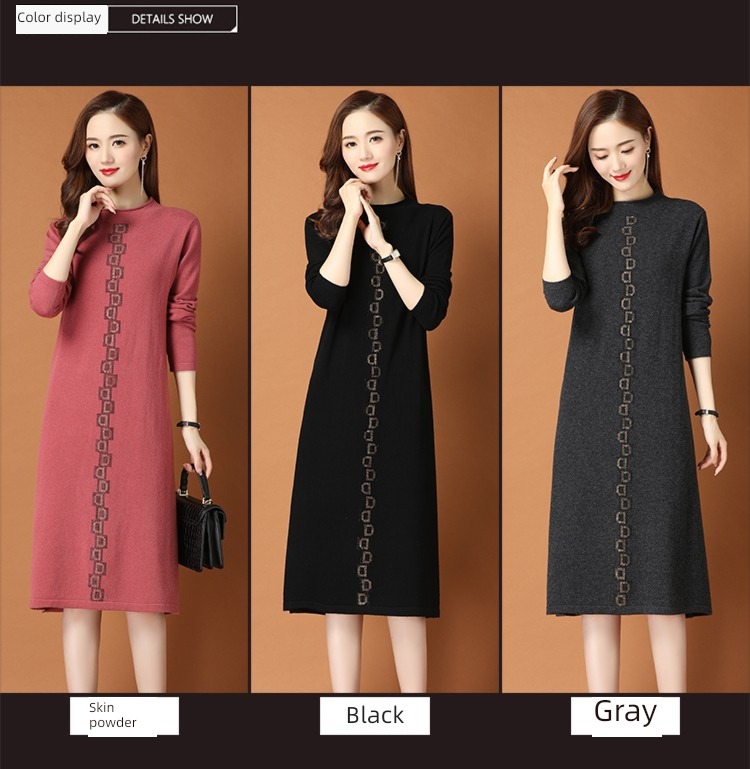 ma'am Autumn and winter thickening longuette knitting cardigan