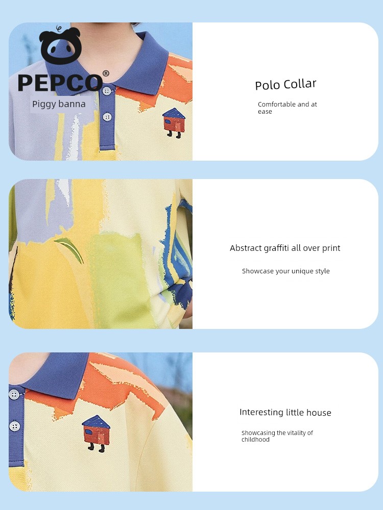 Piggy Banner Kidsren's Polo Shirt Boys' Cool Short-Sleeved T-Shirt 2026 New Style Boys' Lapel Quick-Drying Top W — 5