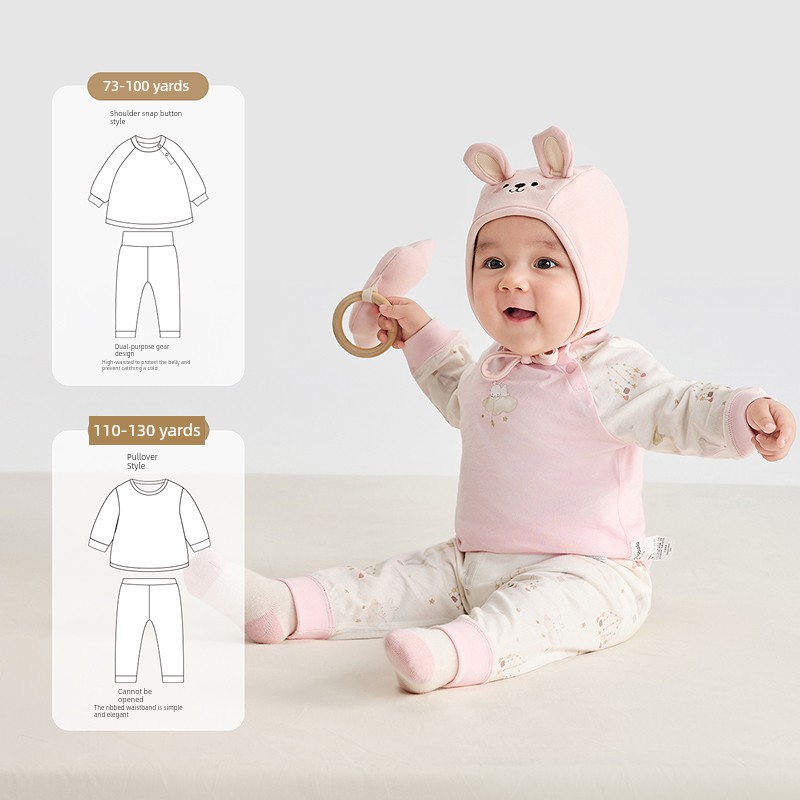 Balabala Children's Baby Pajamas, Infant Clothing, Autumn Clothes and Pants, New Spring and Autumn Two-Piece Set for Boys and Girls — 2