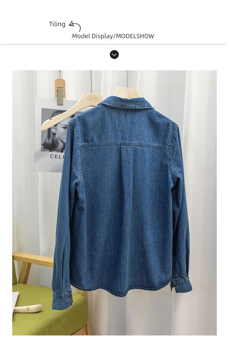 Retro Overlapping wear Spring easy jacket cowboy shirt